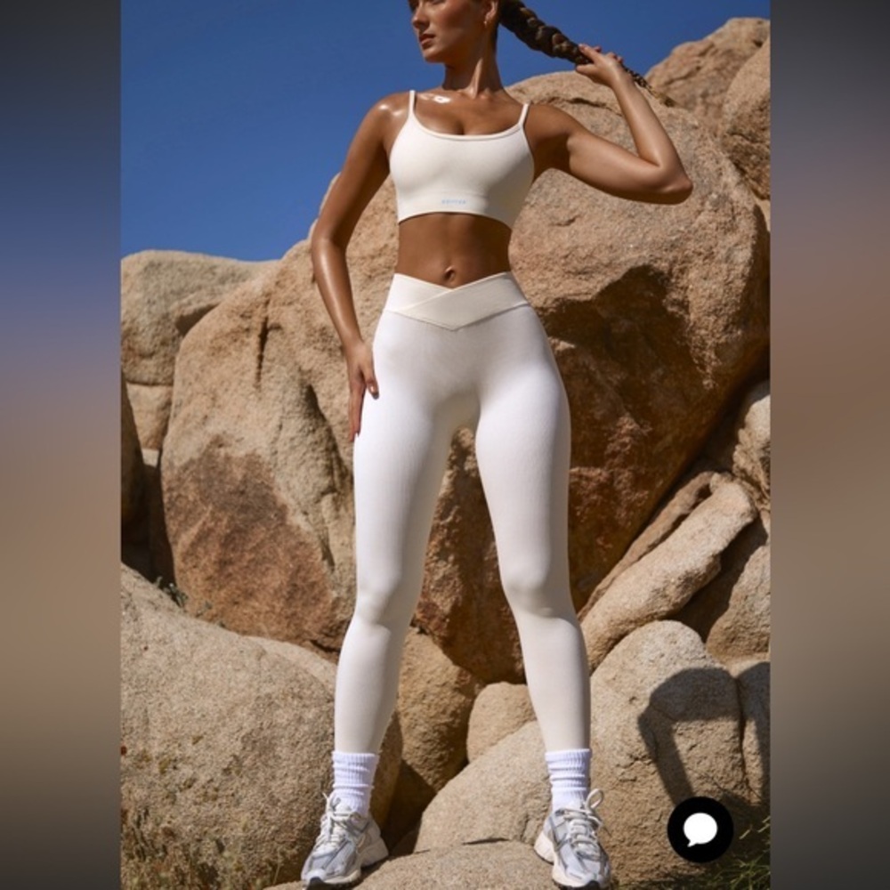 BO + TEE High Waist FlexiRib Leggings in light grey - woman’s small